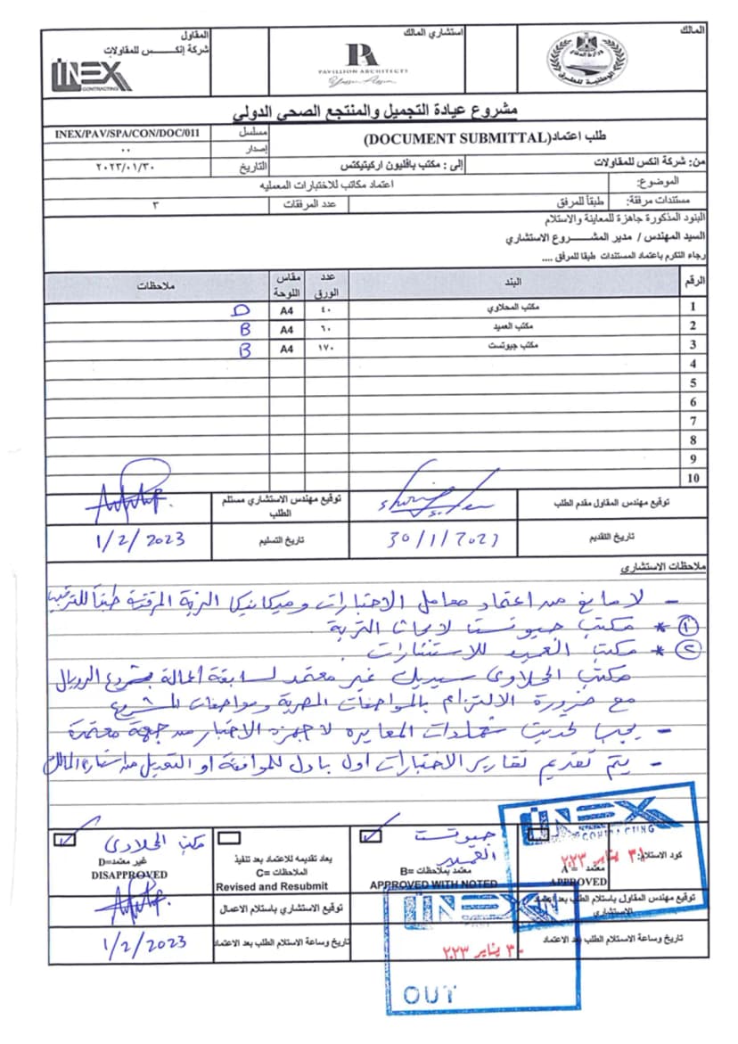 معامل الاختبارات مشروع النادي الصحي